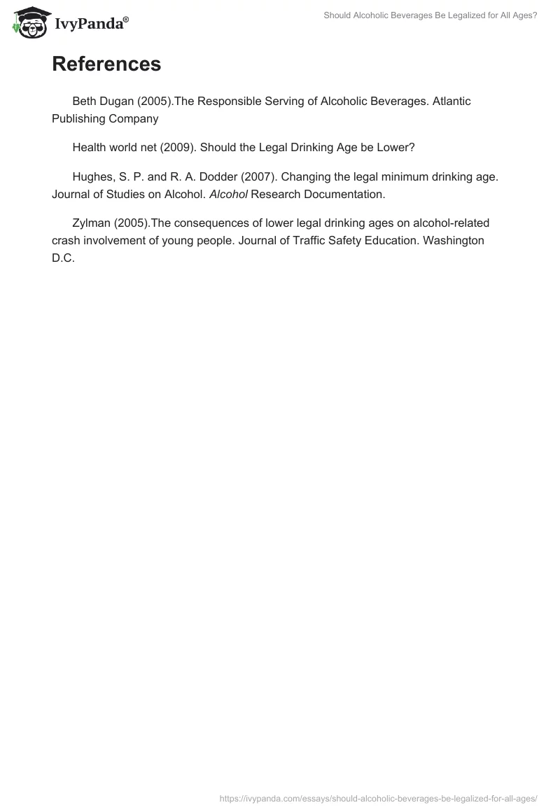 Should Alcoholic Beverages Be Legalized for All Ages?. Page 3