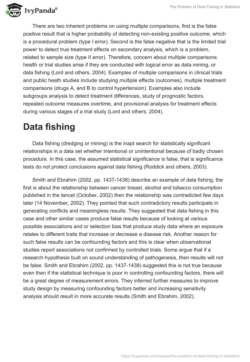 The Problem of Data Fishing in Statistics. Page 2