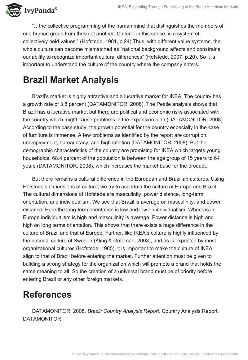 IKEA: Expanding Through Franchising to the South American Markets. Page 4