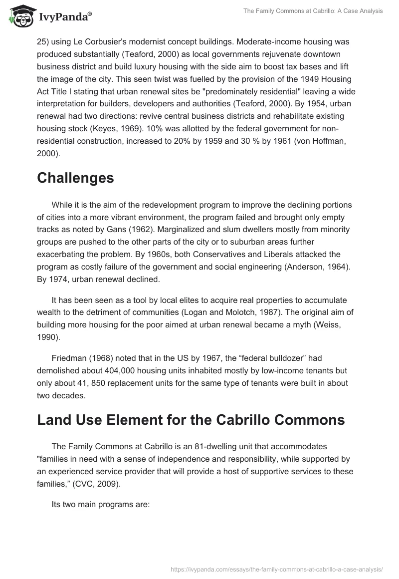 The Family Commons at Cabrillo: A Case Analysis. Page 4