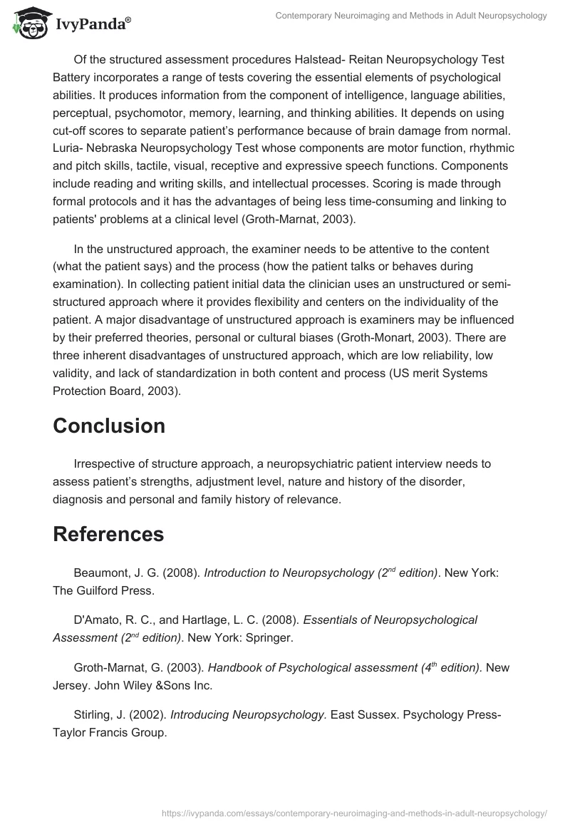 Contemporary Neuroimaging and Methods in Adult Neuropsychology. Page 3