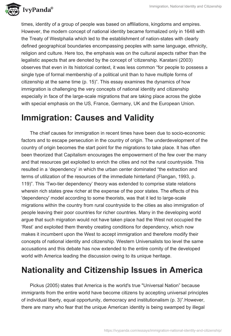 Immigration, National Identity and Citizenship. Page 2