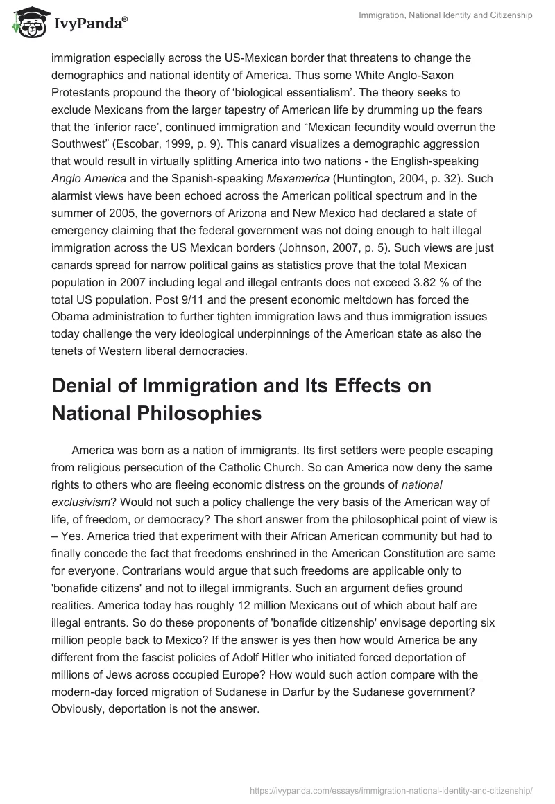 Immigration, National Identity and Citizenship. Page 3