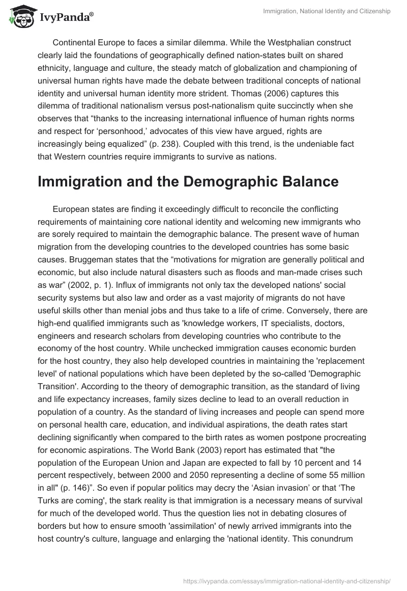 Immigration, National Identity and Citizenship. Page 4