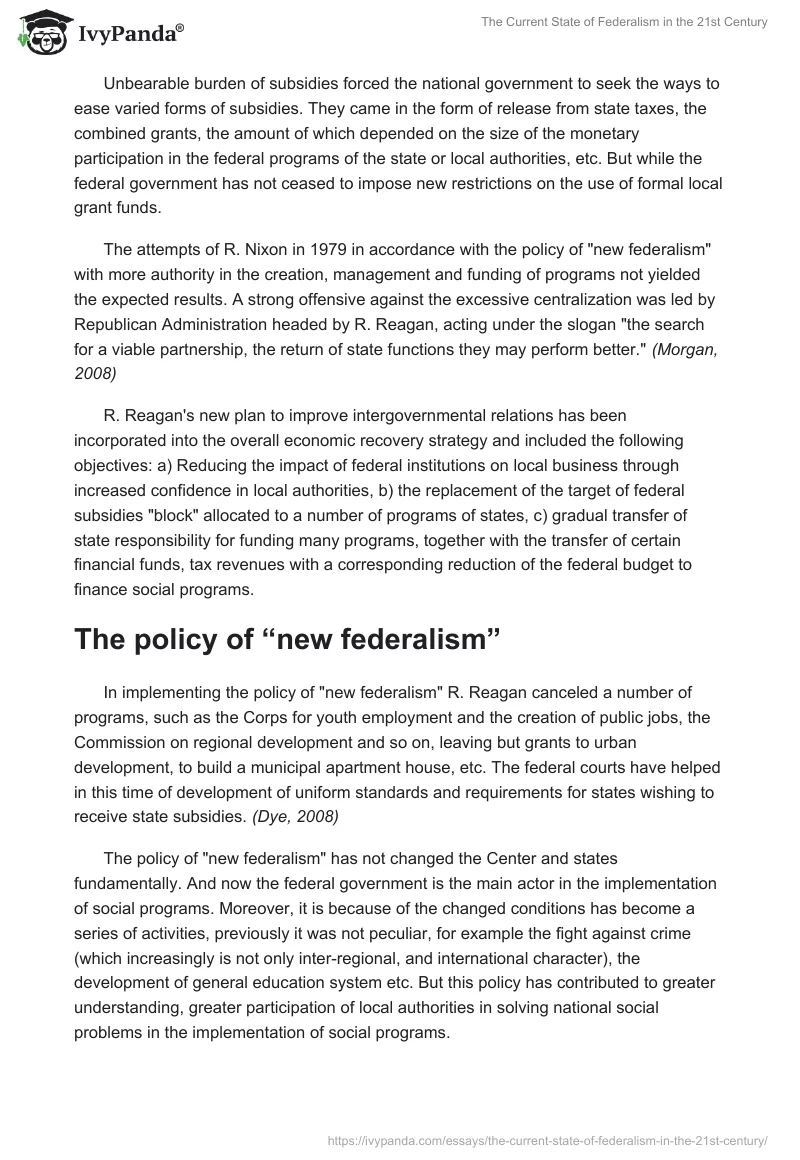 The Current State of Federalism in the 21st Century. Page 3