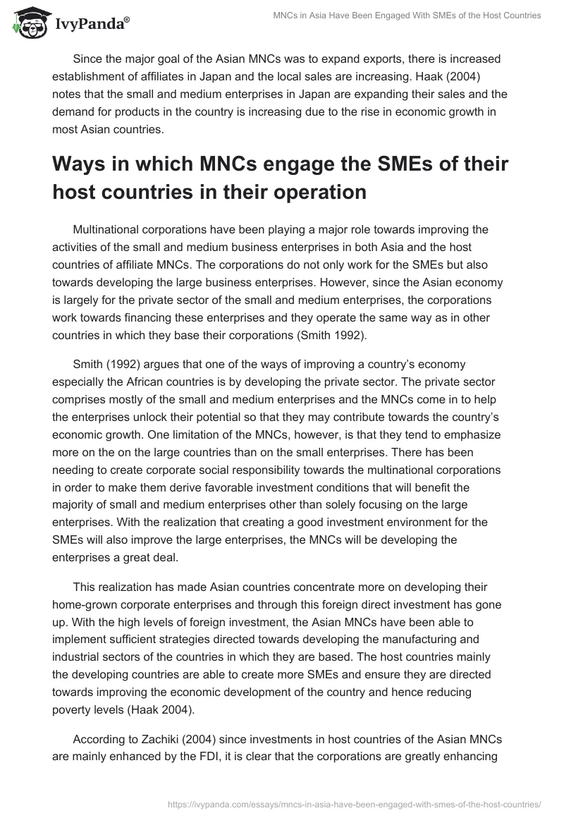 MNCs in Asia Have Been Engaged With SMEs of the Host Countries. Page 3