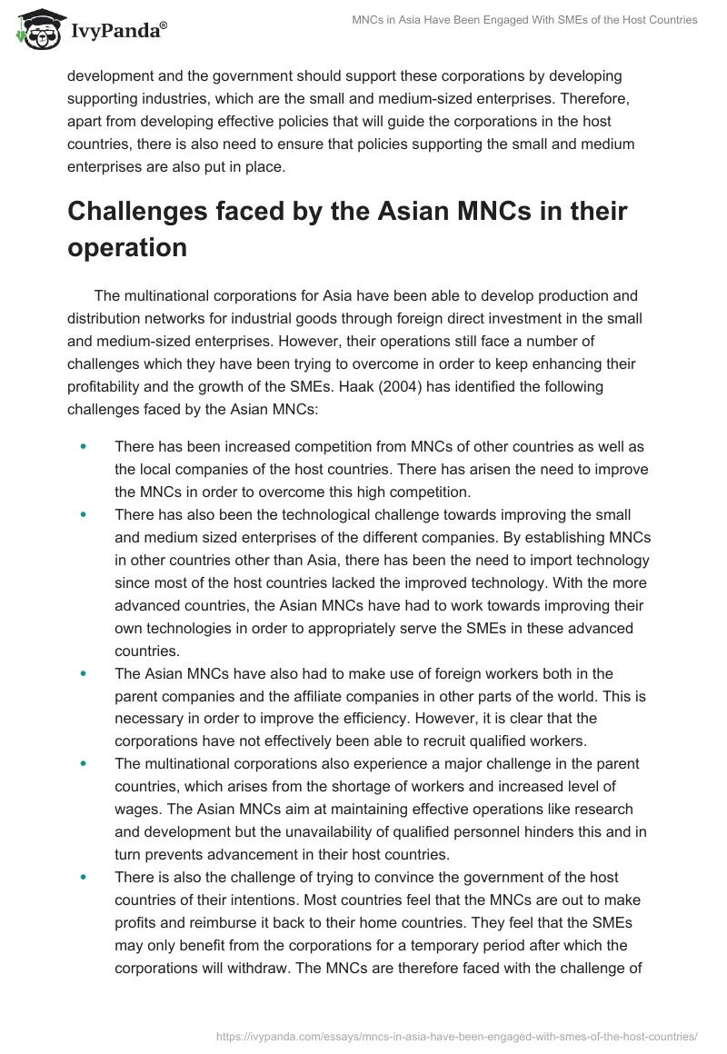 MNCs in Asia Have Been Engaged With SMEs of the Host Countries. Page 4