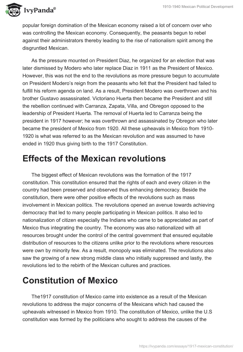 1910-1940 Mexican Political Development. Page 2