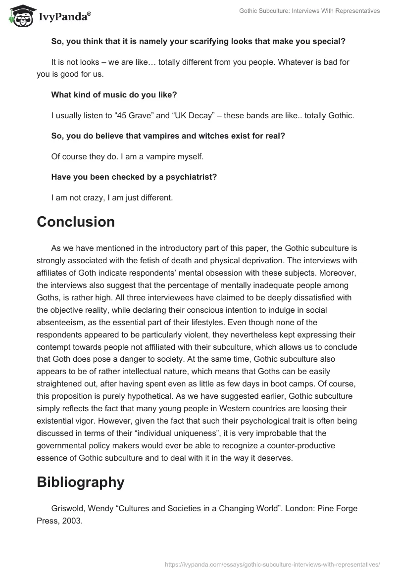 Gothic Subculture: Interviews With Representatives. Page 4