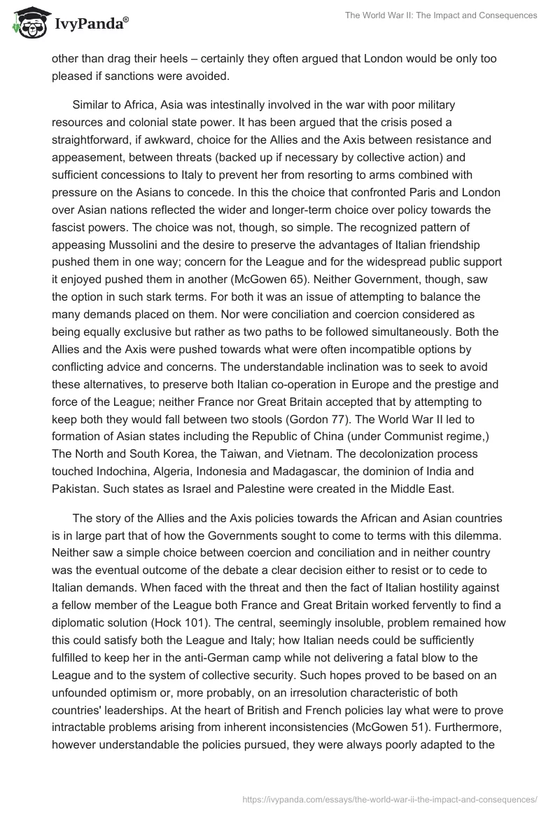 The World War II: Impact and Consequences. Page 4