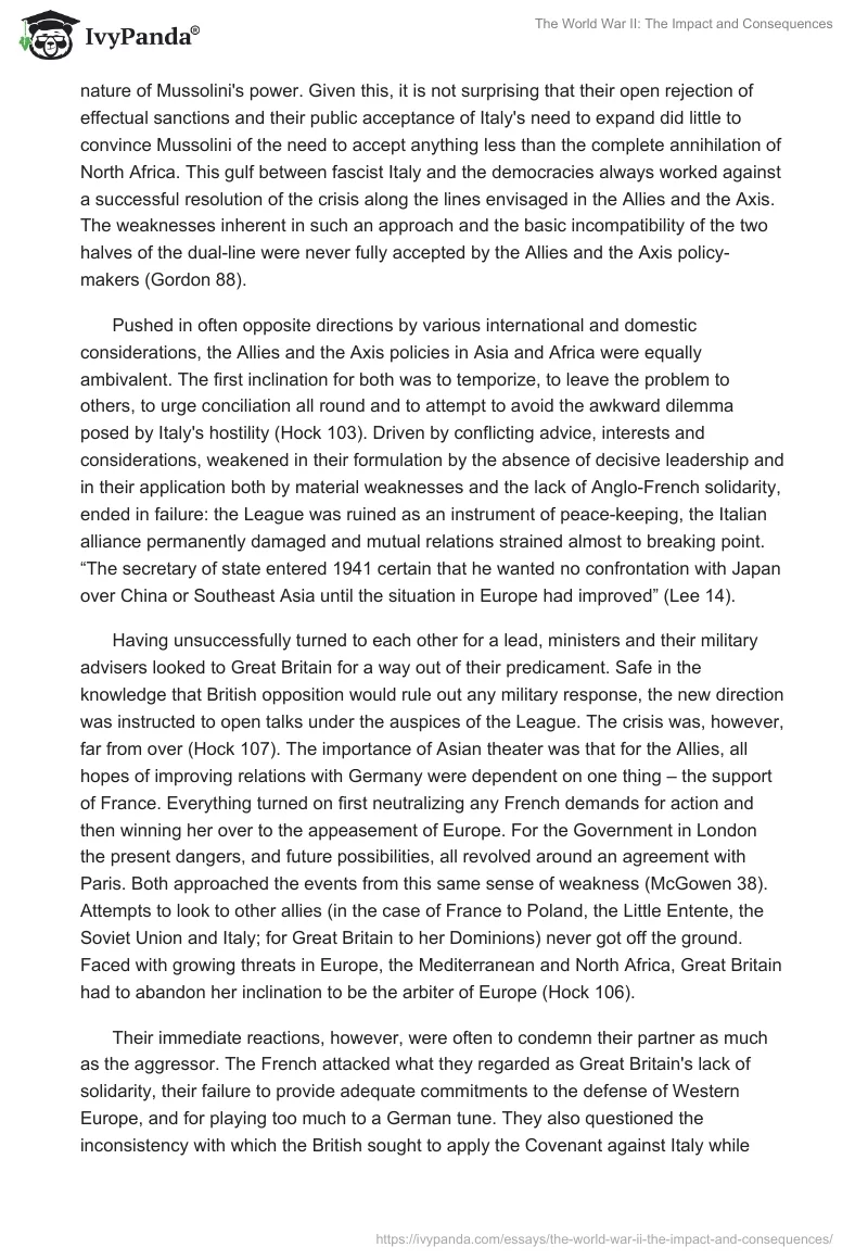 The World War II: Impact and Consequences. Page 5