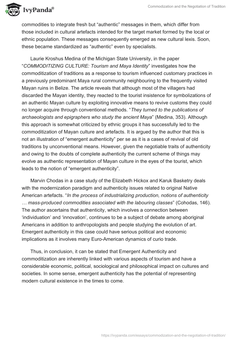Commodization and the Negotiation of Tradition. Page 2