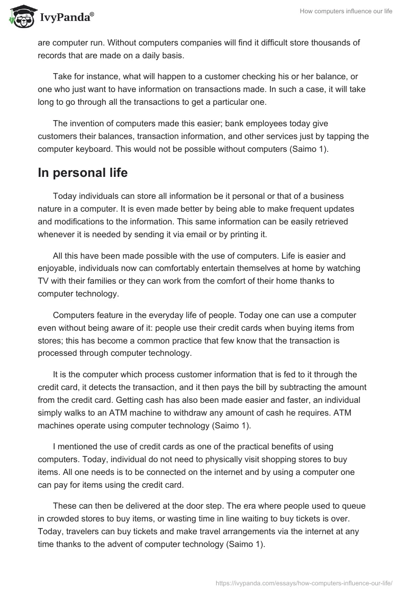 How Computers Affect Our Lives. Page 3
