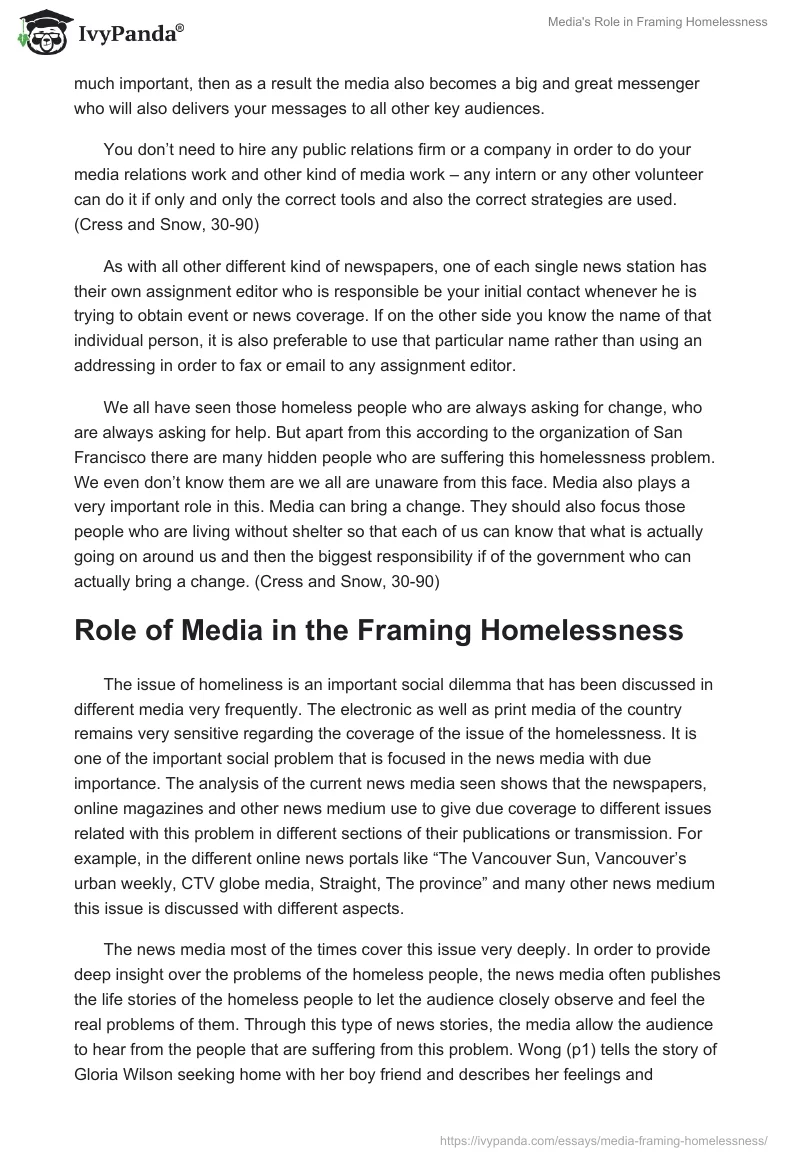 Media's Role in Framing Homelessness. Page 3