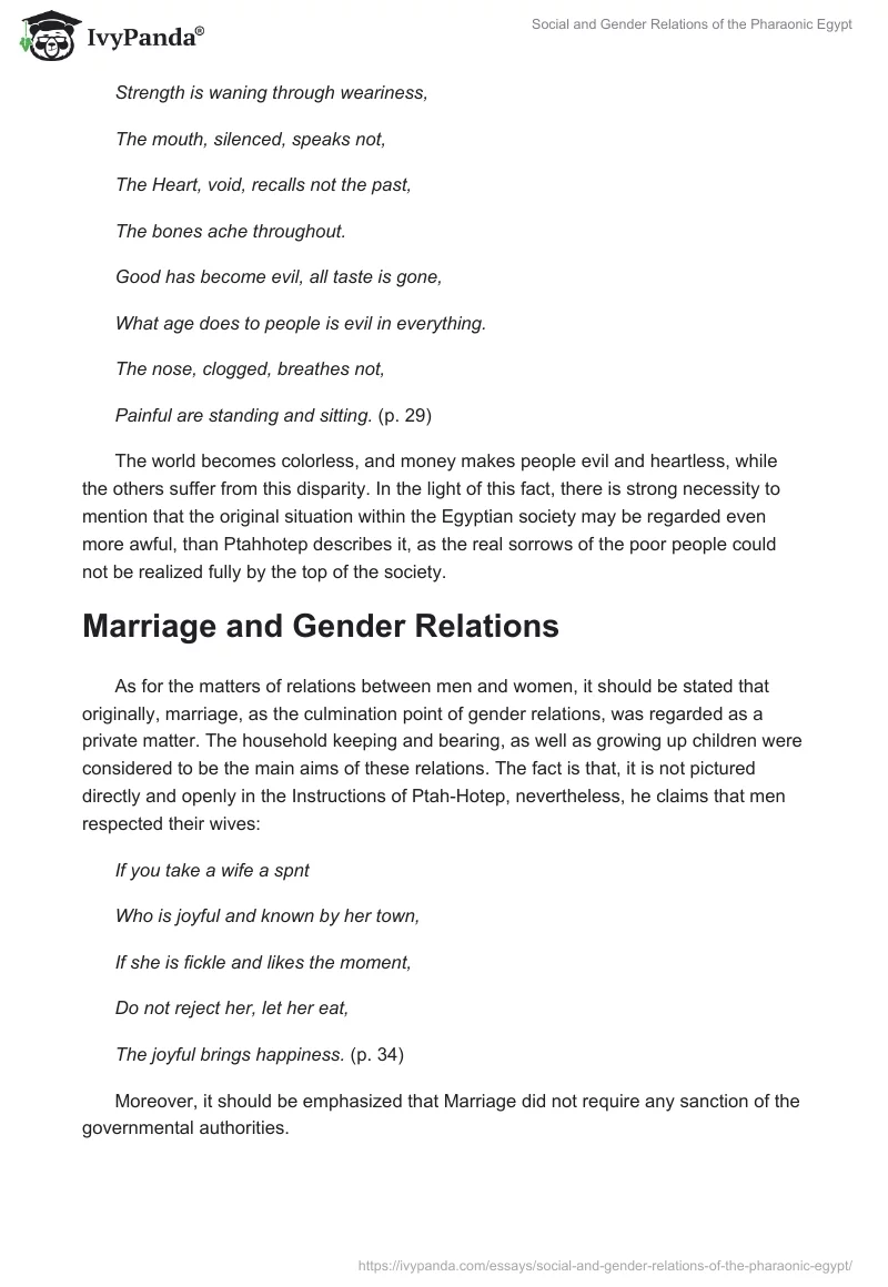 Social and Gender Relations of the Pharaonic Egypt. Page 2