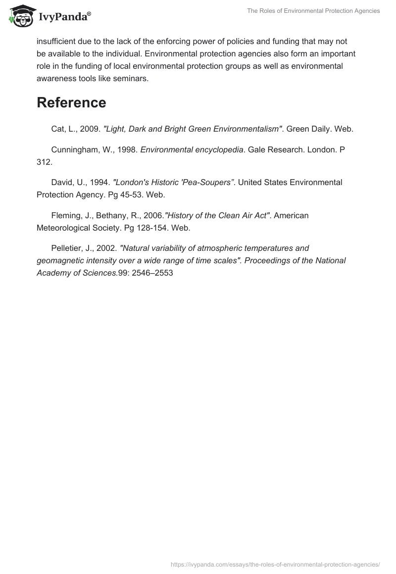 The Roles of Environmental Protection Agencies. Page 4