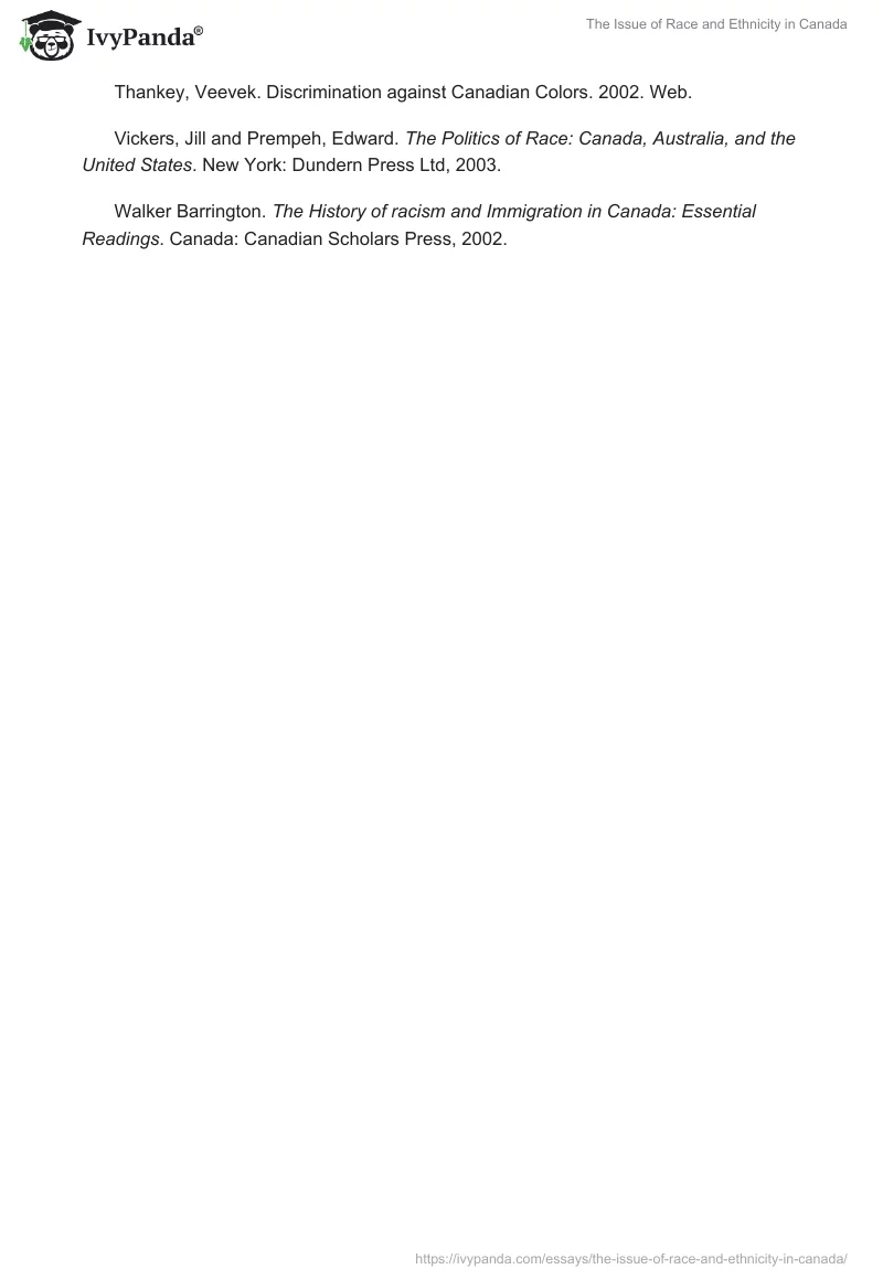 The Issue of Race and Ethnicity in Canada. Page 3