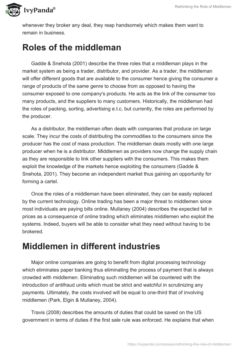 Rethinking the Role of Middlemen. Page 2