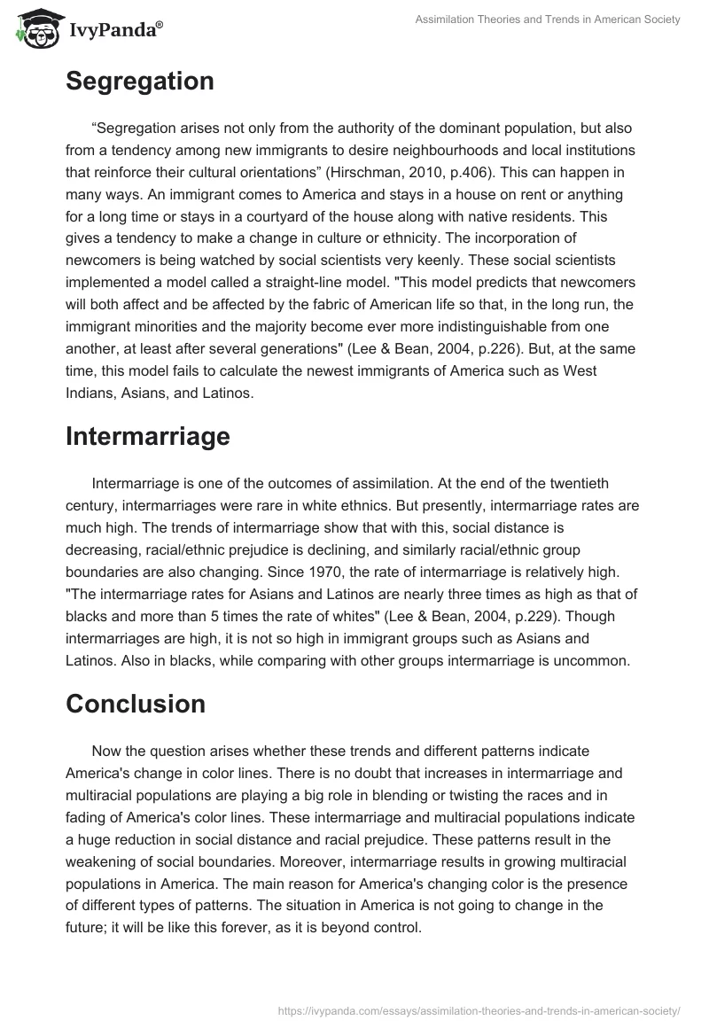 Assimilation Theories and Trends in American Society. Page 3