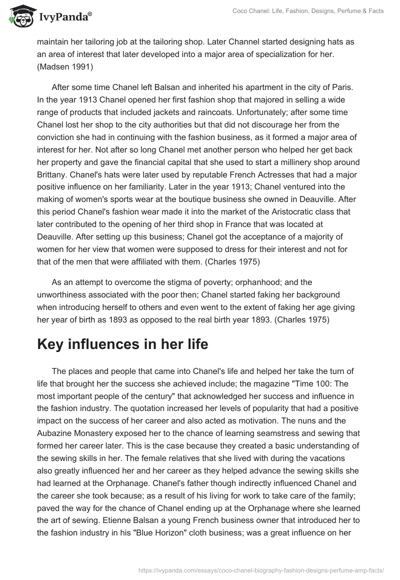 Coco Chanel: Life, Fashion, Designs, Perfume & Facts. Page 2