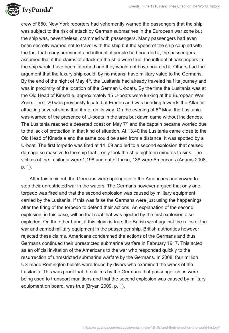 Events in the 1910s and Their Effect on the World History. Page 2