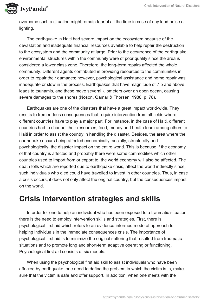 Crisis Intervention of Natural Disasters. Page 5