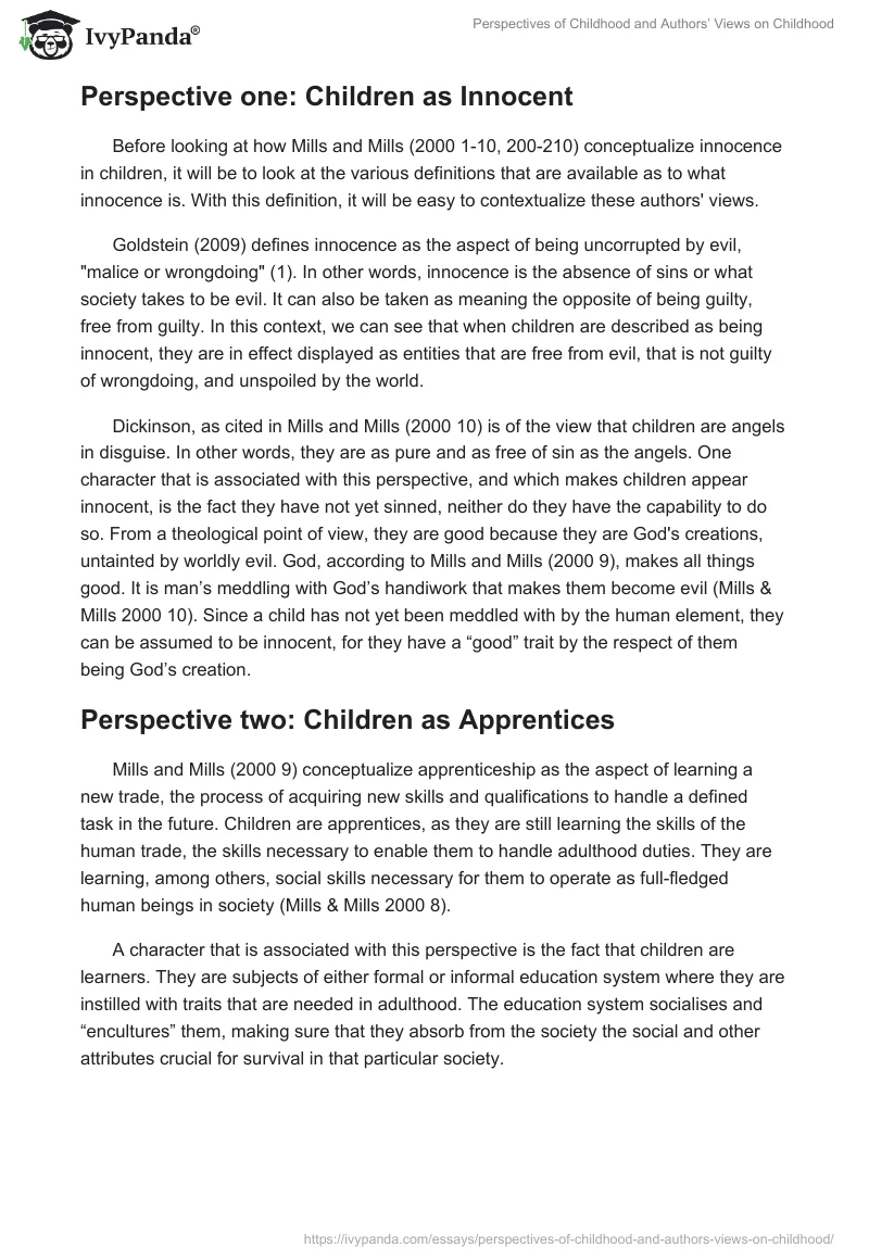 Perspectives of Childhood and Authors’ Views on Childhood. Page 2