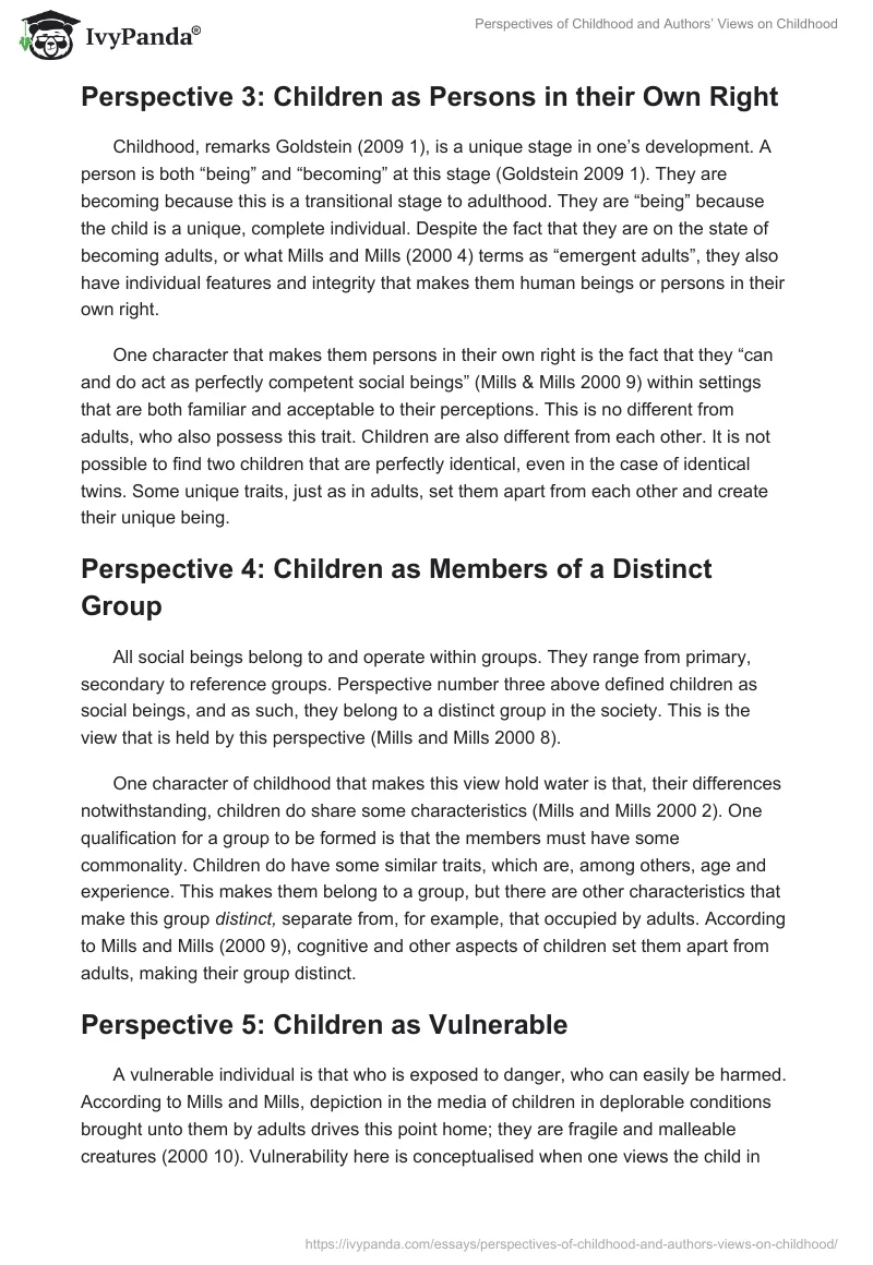 Perspectives of Childhood and Authors’ Views on Childhood. Page 3