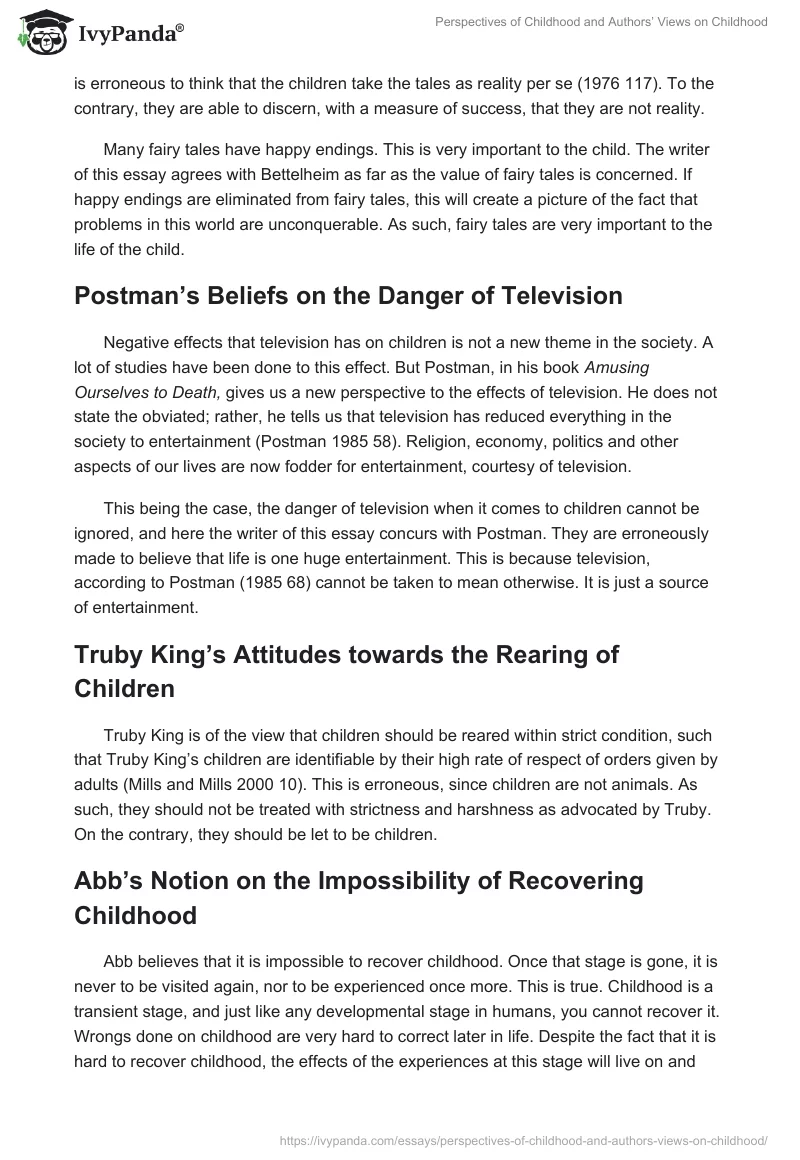 Perspectives of Childhood and Authors’ Views on Childhood. Page 5