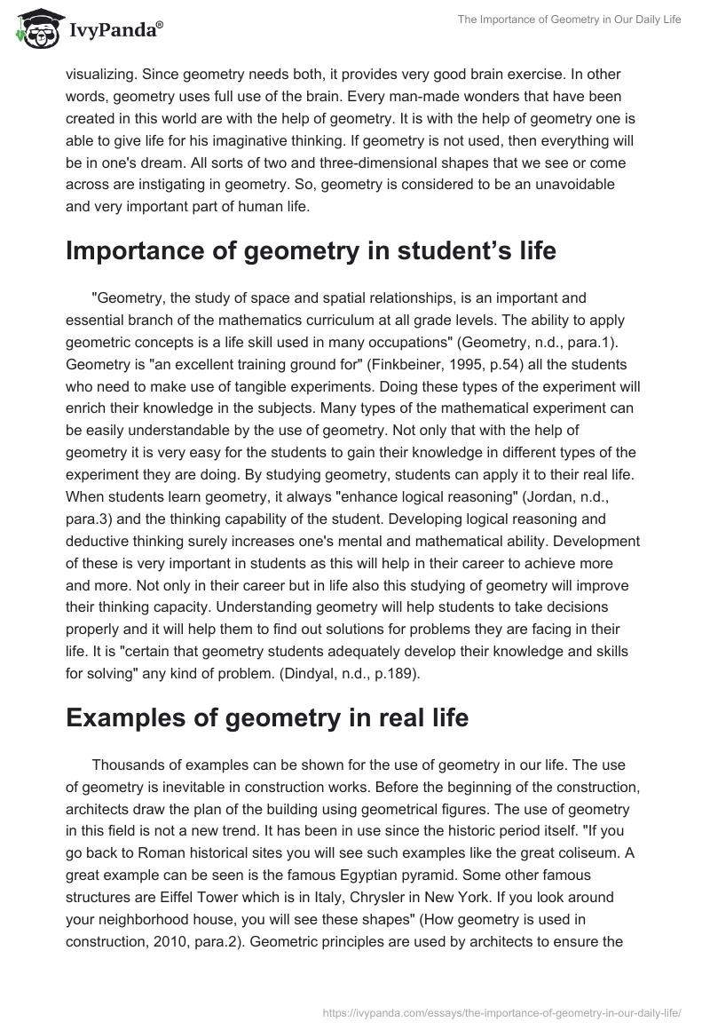 The Importance of Geometry in Our Daily Life. Page 2