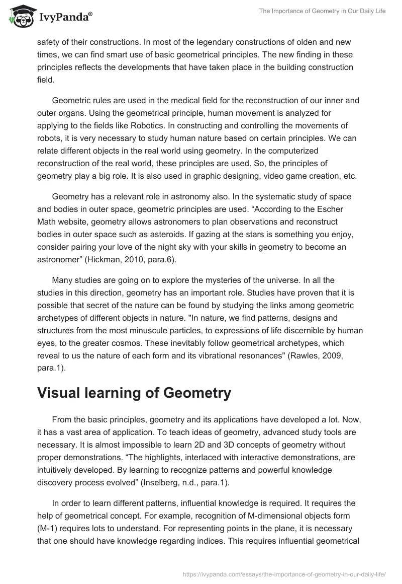 The Importance of Geometry in Our Daily Life. Page 3
