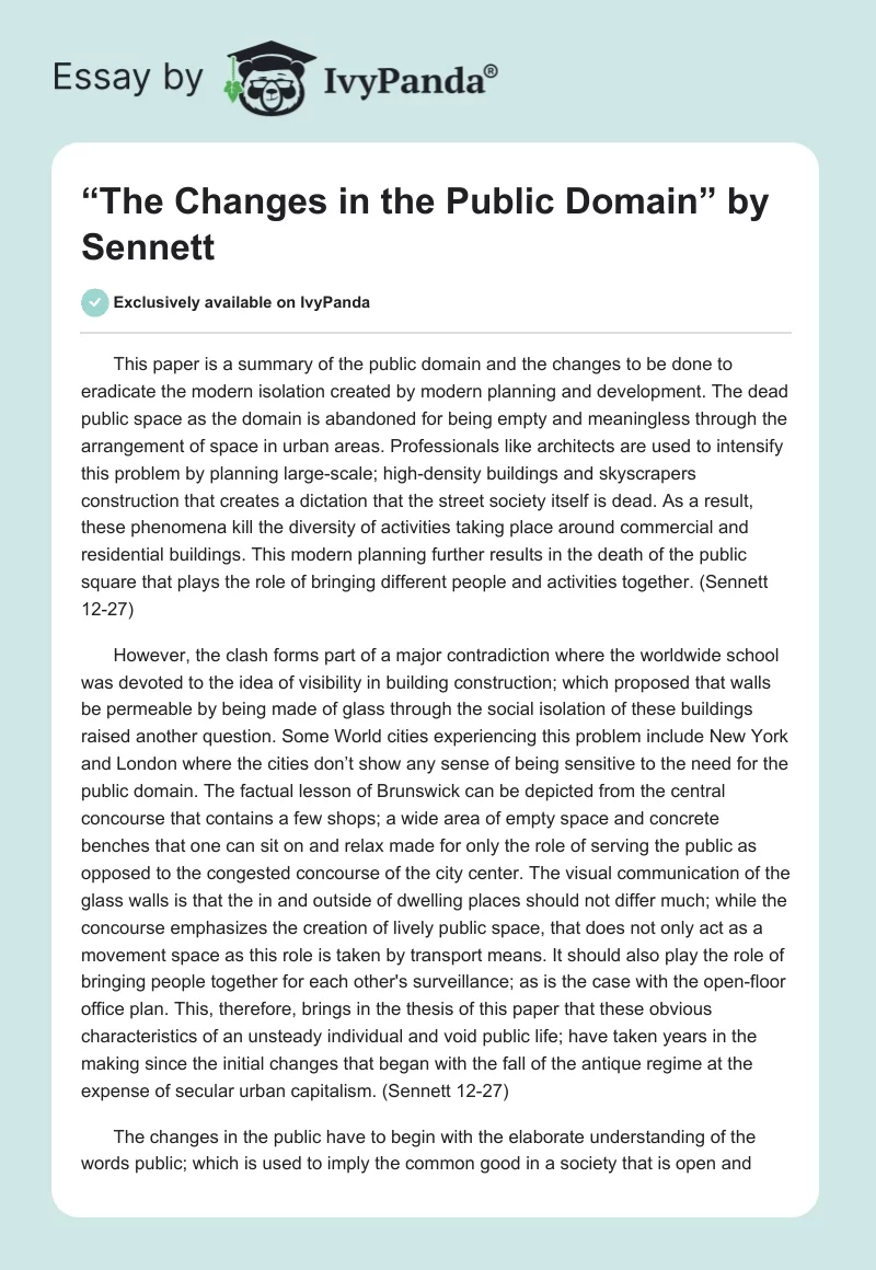 “The Changes in the Public Domain” by Sennett. Page 1