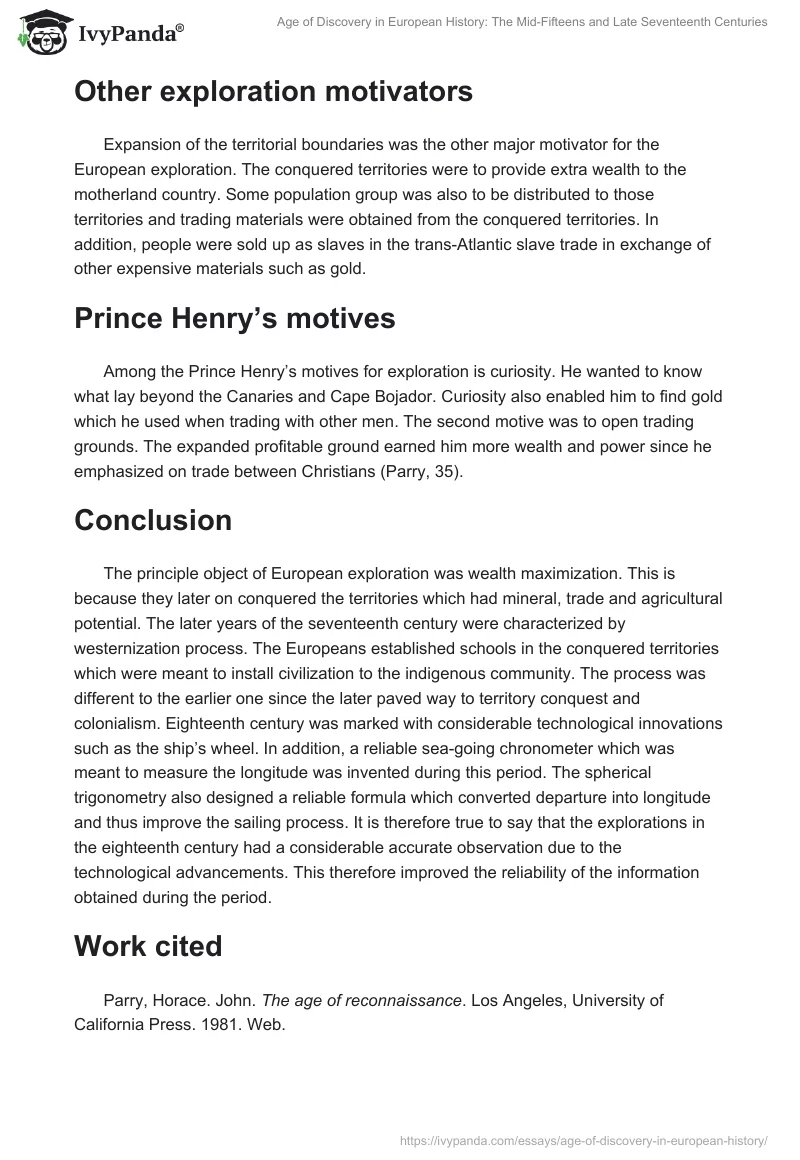 Age of Discovery in European History: The Mid-Fifteens and Late Seventeenth Centuries. Page 5