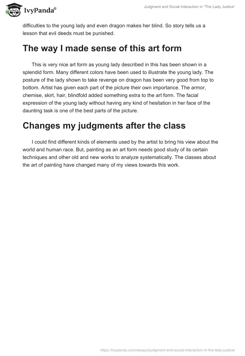 Judgment and Social Interaction in “The Lady Justice”. Page 3