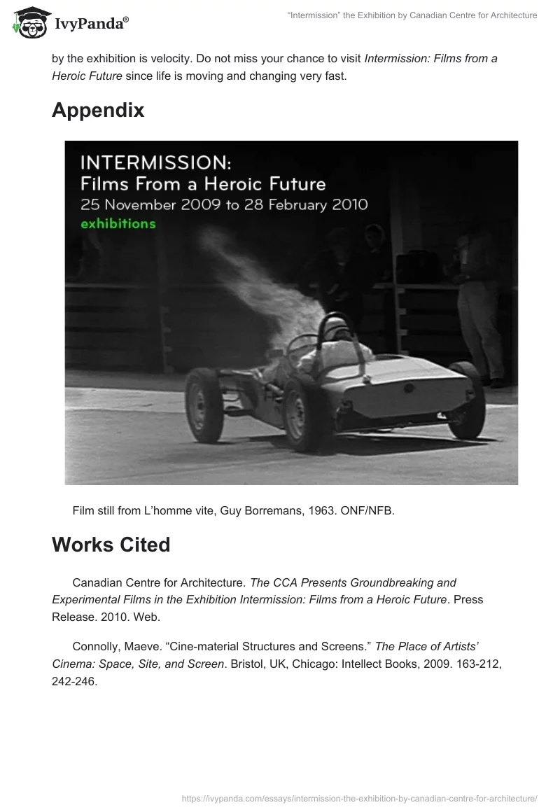 “Intermission” the Exhibition by Canadian Centre for Architecture. Page 3
