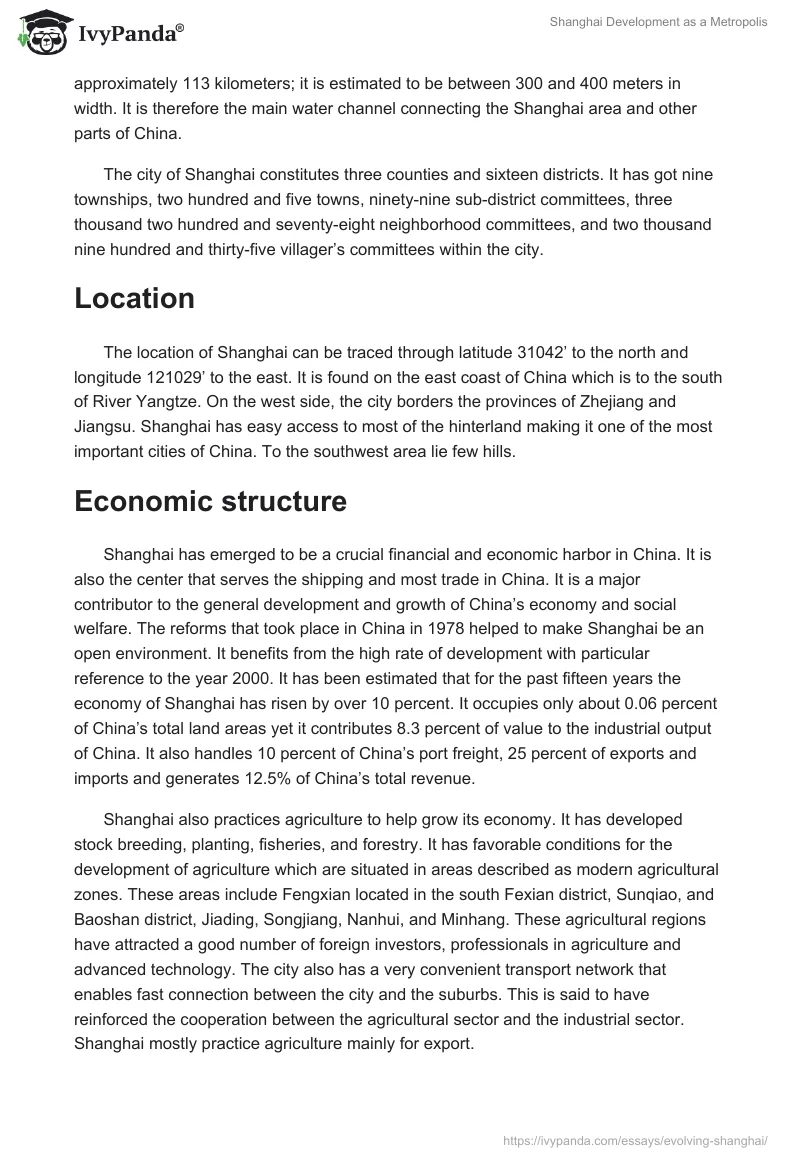 Shanghai Development as a Metropolis. Page 2