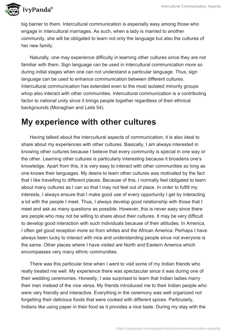 Intercultural Communication: Aspects. Page 2