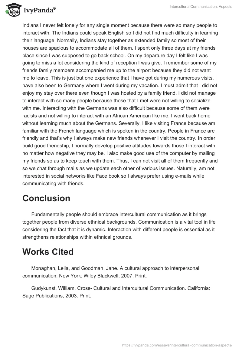 Intercultural Communication: Aspects. Page 3