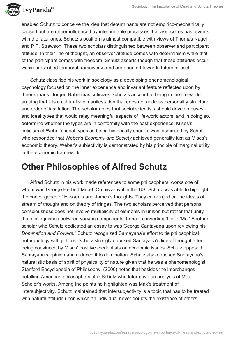Sociology: The Importance of Mead and Schutz Theories. Page 3