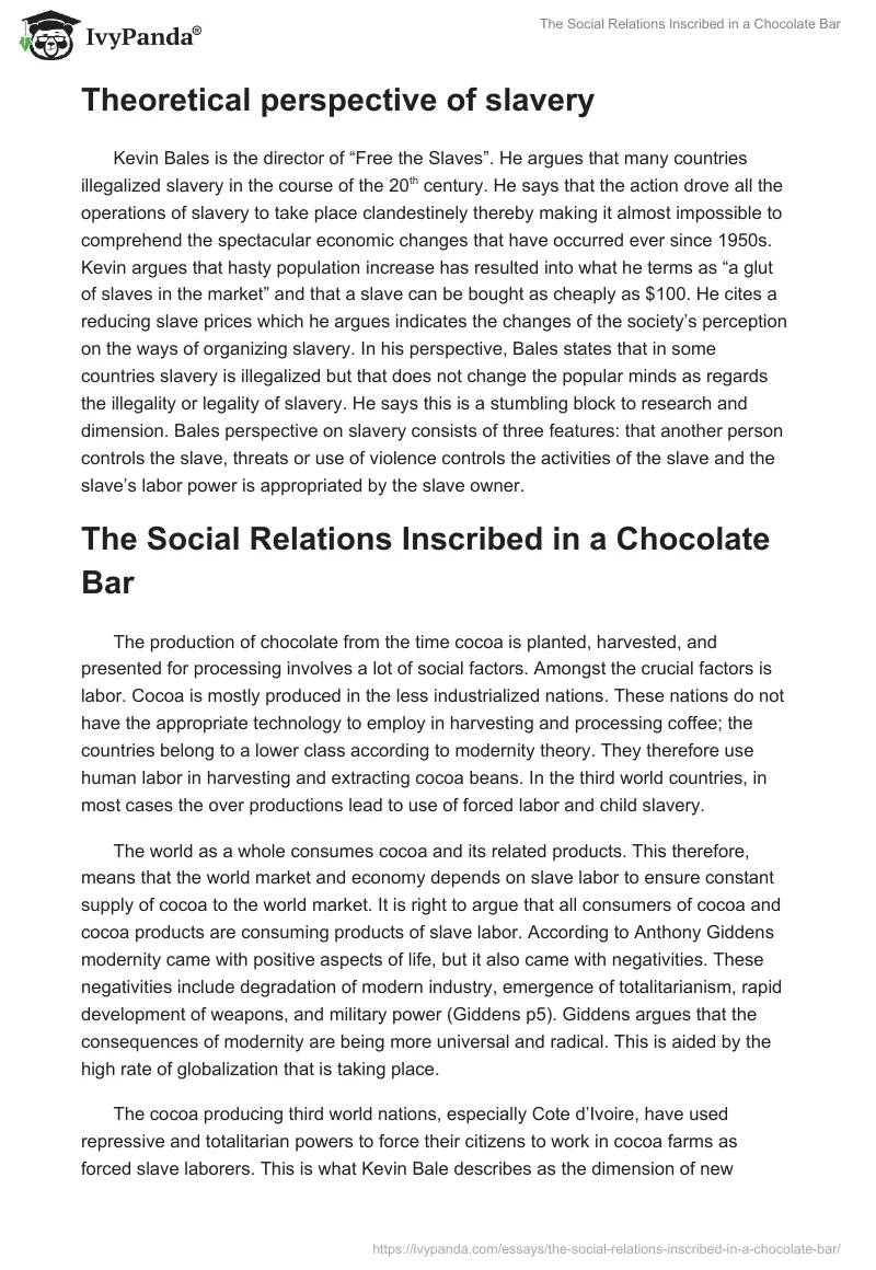 The Social Relations Inscribed in a Chocolate Bar. Page 2