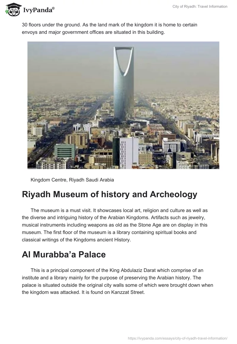 City of Riyadh: Travel Information. Page 3