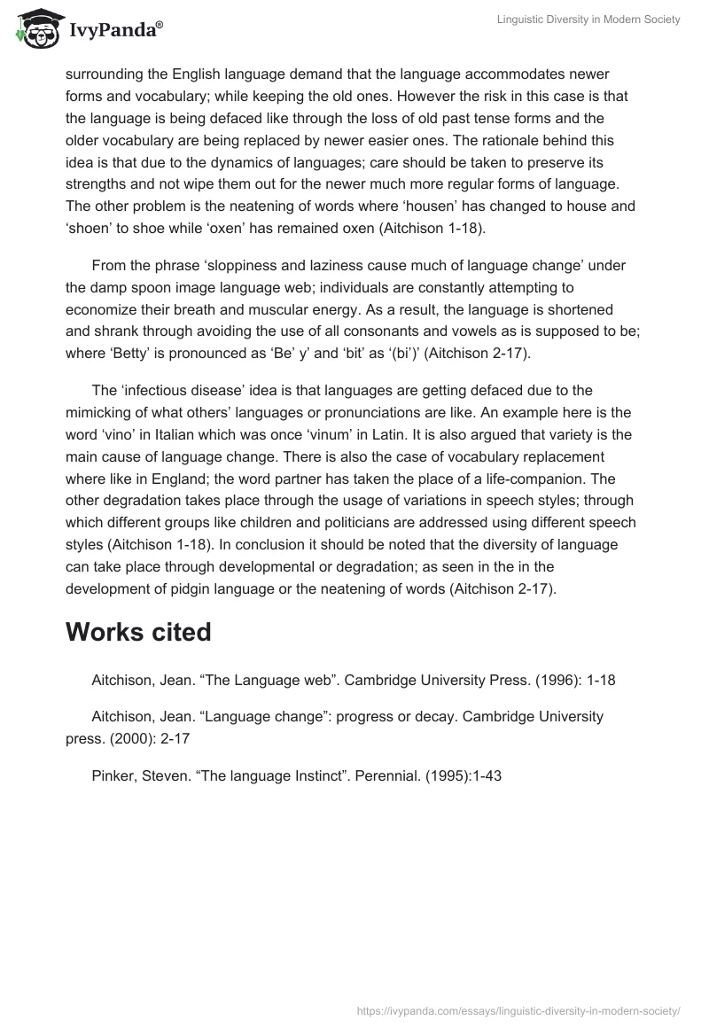 Linguistic Diversity in Modern Society. Page 4