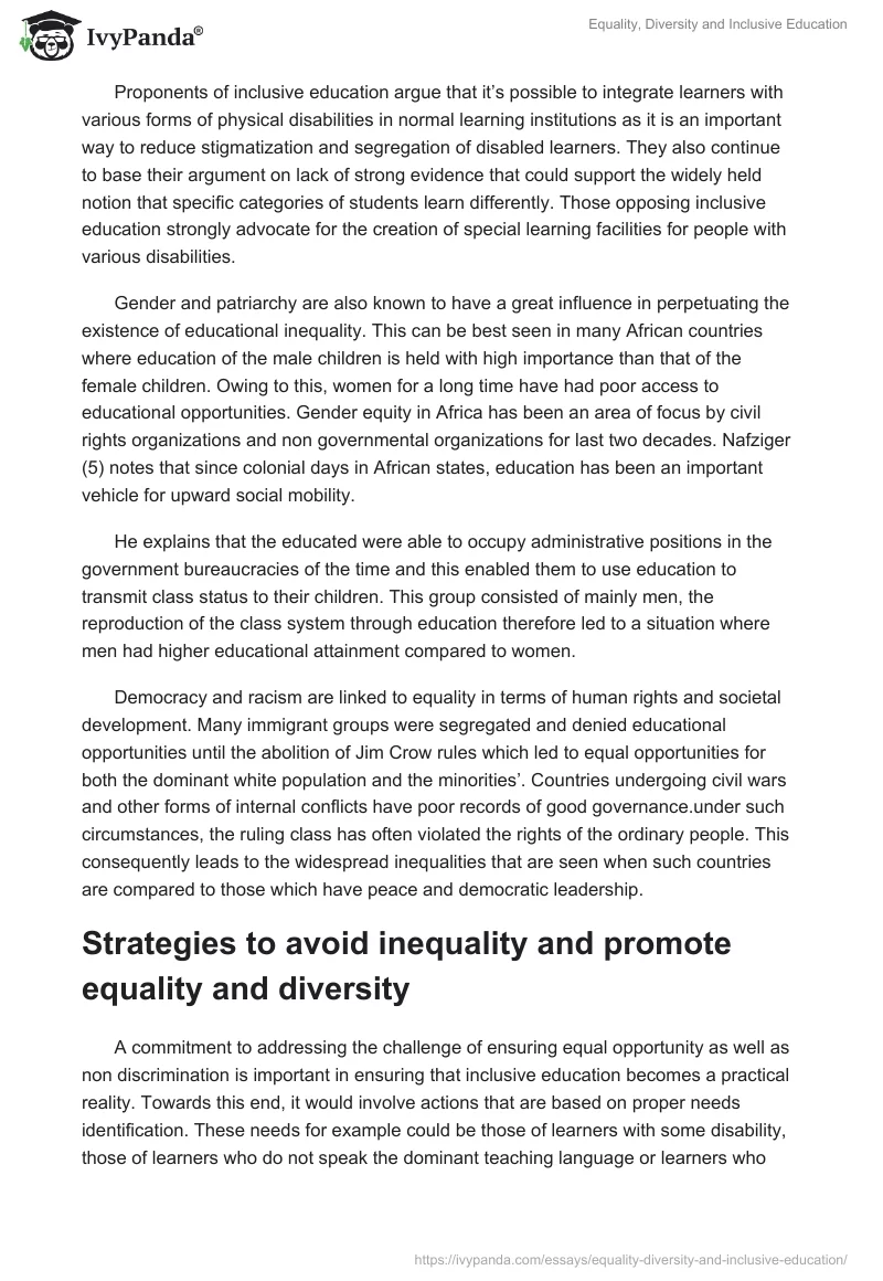 Equality, Diversity and Inclusive Education. Page 3
