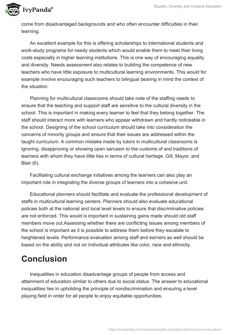 Equality, Diversity and Inclusive Education. Page 4