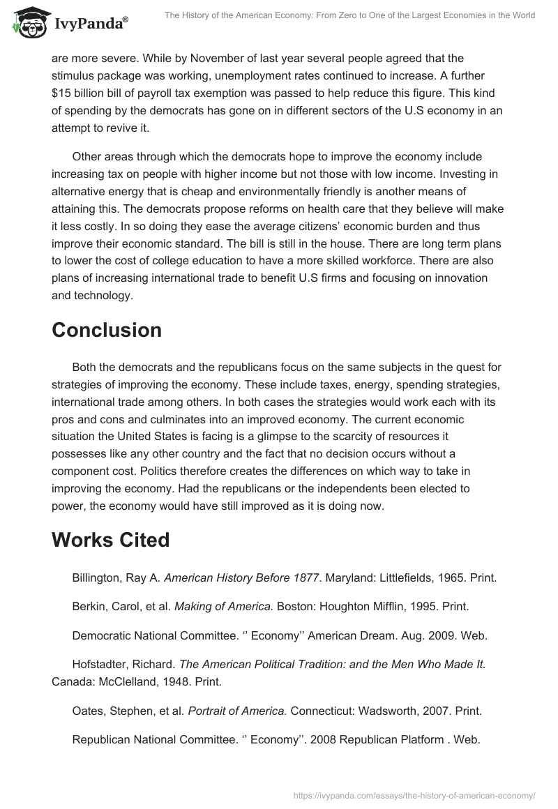 The History of the American Economy: From Zero to One of the Largest Economies in the World. Page 4