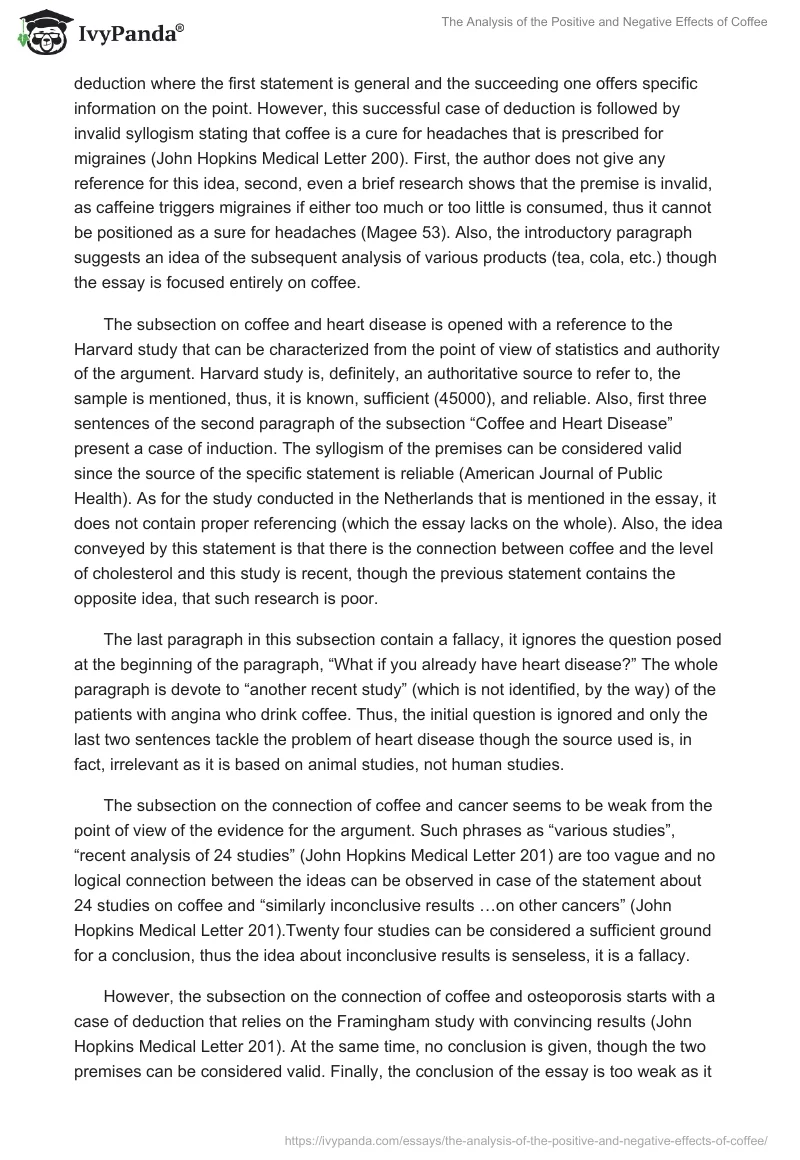 The Analysis of the Positive and Negative Effects of Coffee. Page 2