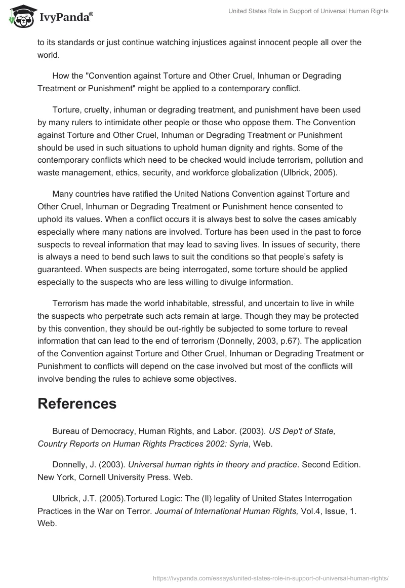 United States Role in Support of Universal Human Rights. Page 2