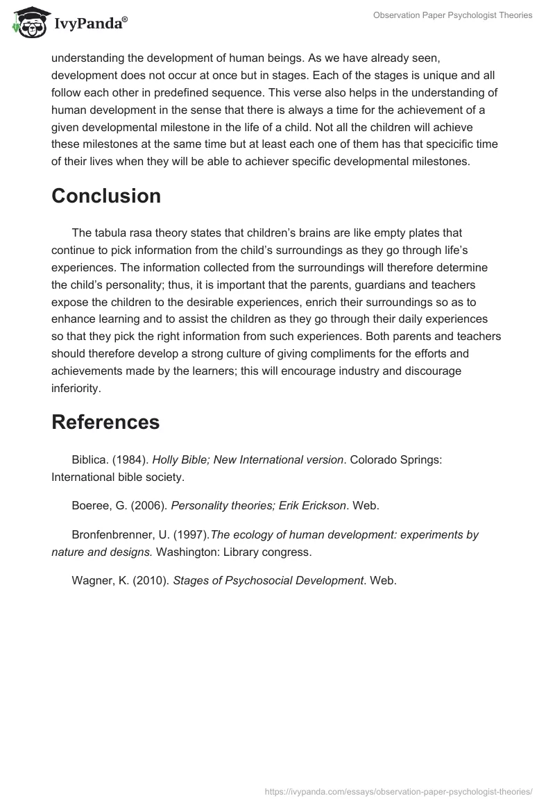Observation Paper Psychologist Theories. Page 3