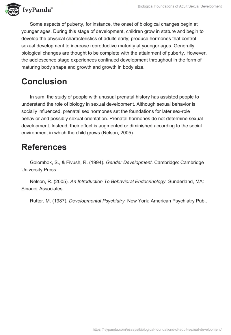 Biological Foundations of Adult Sexual Development. Page 3