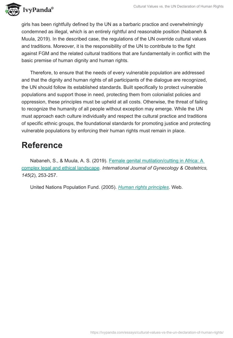 Cultural Values vs. the UN Declaration of Human Rights. Page 2